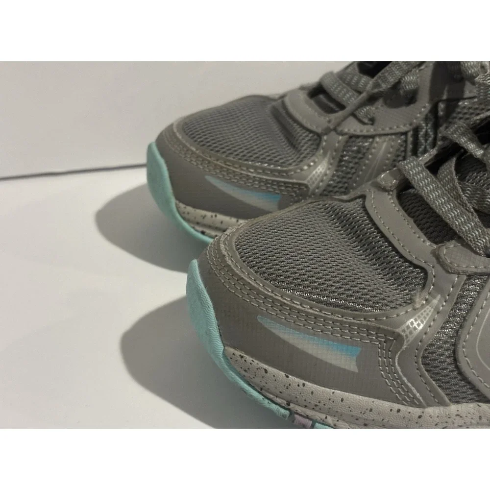 Skechers Trail Womens 8‎ Grey Teal Purple Hiking Running Shoes Speckled Sole
